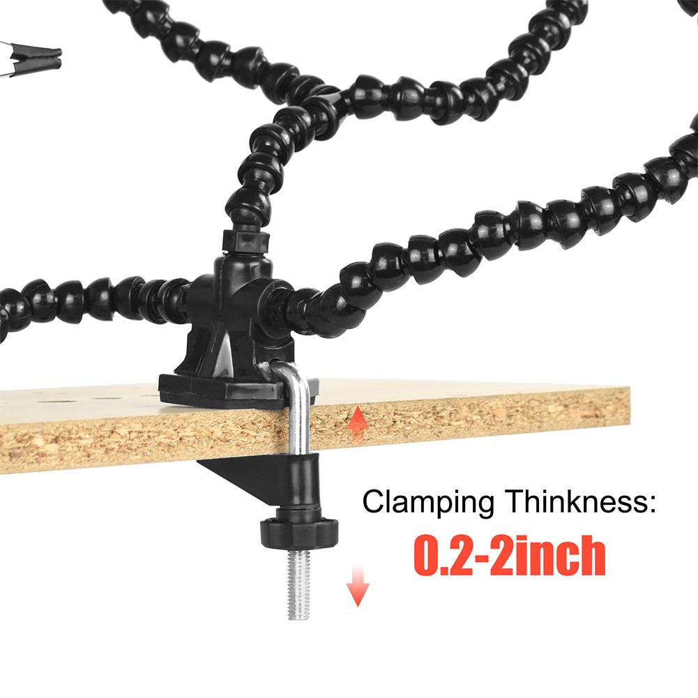 Desk Clamp Soldering Helping Hand 3/4/5 Pcs Flexible Arms Soldering Third Hand Tool Soldering Station Holder for Welding Repair