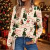 Women's Christmas Print Long Sleeve Shirt Elegant Casual Holiday Top