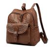 2025 Soft Leather Women Backpacks Rivet Multifunctional Shoulder Bags Female Retro Travel Teenage Girl Fashion Schoolbag