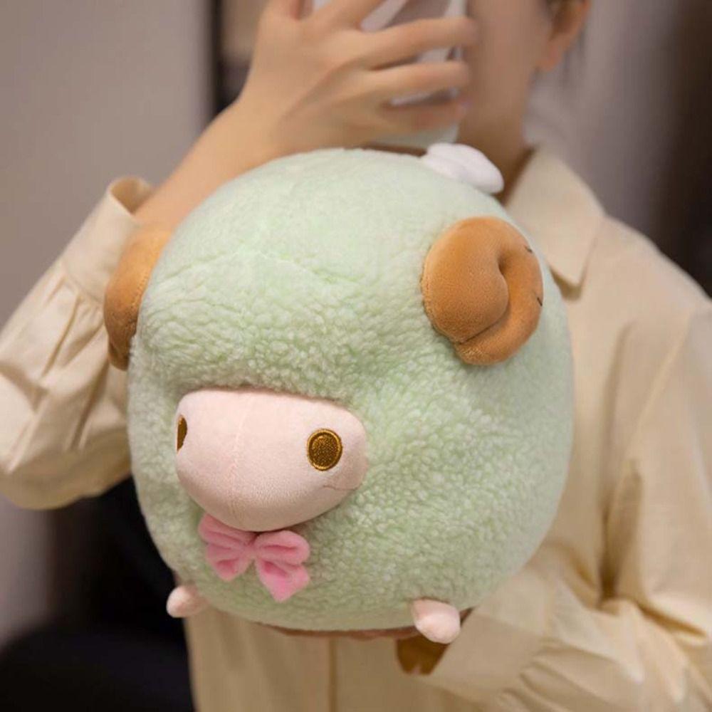 Purple Color Round Sheep Plush Doll Pink Color Sheep Plush Pillow Argali Goat Plush Toy  Kids Room