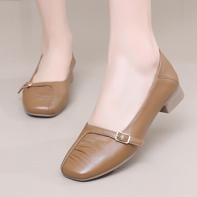 GKTINOO Women Shoes Genuine Leather 2025 Spring New Dress Shoes Women Large Size Low Heels Office Lady Shoes Women