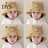 Toddler Beach Accessories Cute Animals Straw Sun Hats for Kids, UV Protection Fishing Hat, Wide Hat Brim Cartoon Bucket Breathable Summer Outdoor
