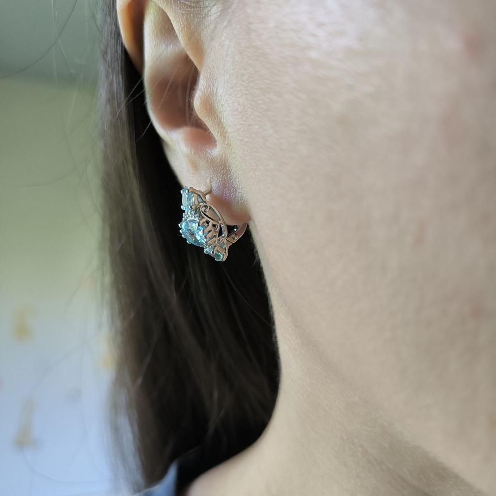 Silver Earrings with Natural Topaz 4.108ct (2188285)