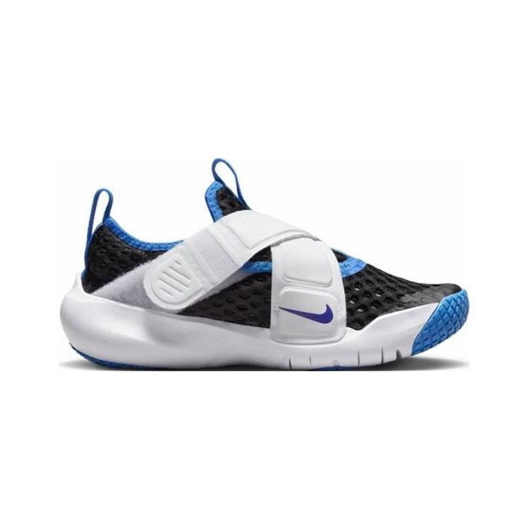 Nike Flex Advance PS Slip Resistant Abrasion Resistant Low Top Kids' Running Shoes Black White Blue DC9370-002