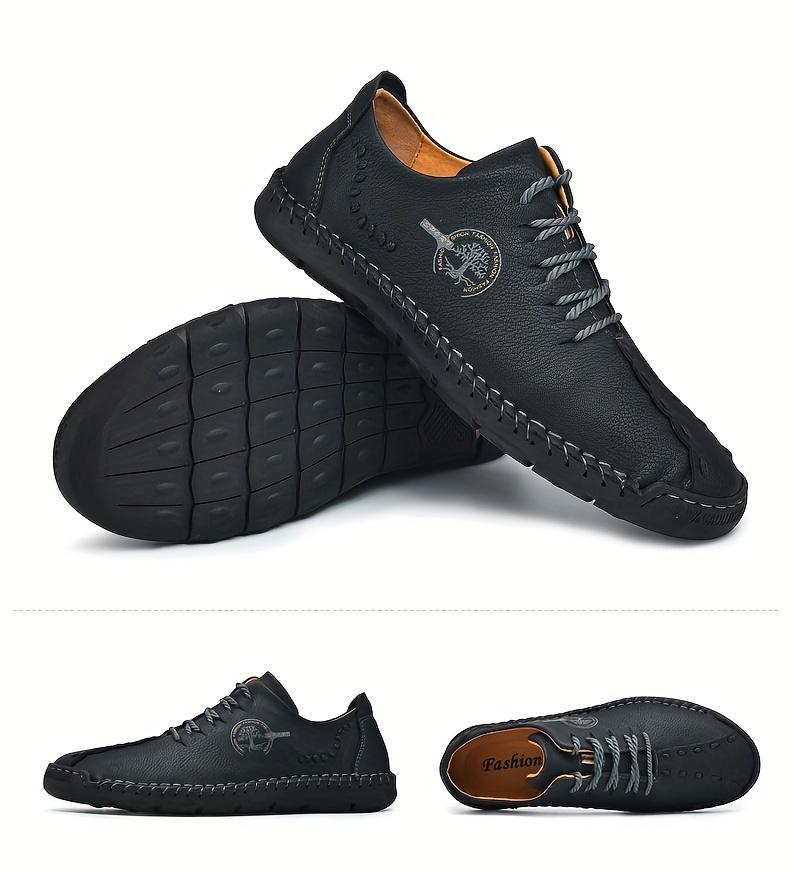 Men's Casual Leather Shoes, Large Size Handmade Shoes, Fashion Lace-up Business Men