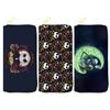 Nightmare Before Christmas PU Long Zip Wallet for Women Single Zipper Clutch Cosmetic Bag Jack Skellington Print Black 3pcs