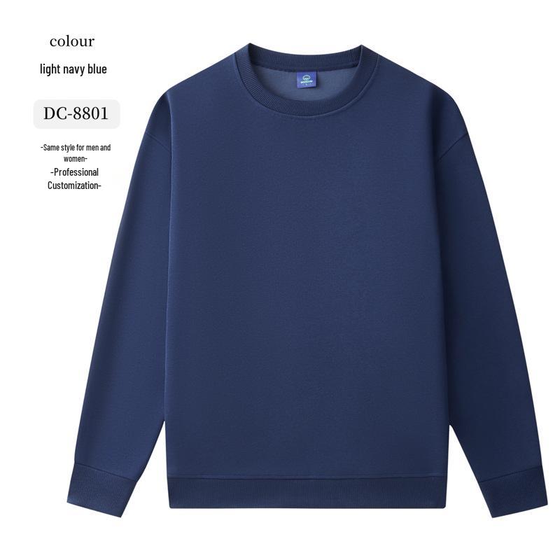 Dark Green Cotton Hoodie with Logo: Corporate Team or Class Uniform, Long Sleeve, Round Neck for Autumn/Winter.