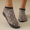 Summer Women's Luxury Sequin Bottom Hollow Short Boots Water Diamond Sexy Flat Bottom Fashion Banquet Flats Sandals