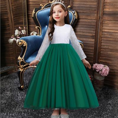Mittleren und großen Kindern Kinder Spitze Prinzessin Kleid Langen Rock Mädchen Runway Show Kleid Kinder Kleid