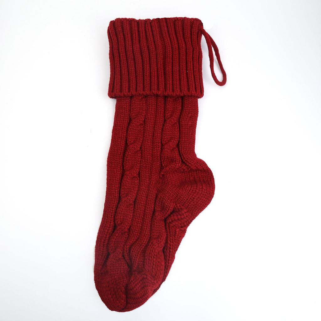 Knitted Rhombus Gift Socks Cover - Christmas Ornament & Candy Bag Decor
