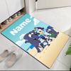 Custom Name Bluey Printed Carpet, Rug for Office Chair Living Room Bedroom Kitchen Room Decor Gifts.