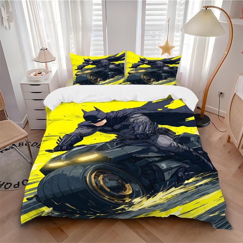 

3pcs Batman Bedding Set, Soft Polyester Duvet Cover and Pillowcases Machine Washable Seasons all suitable & Guest Room Decor337 135x200cm