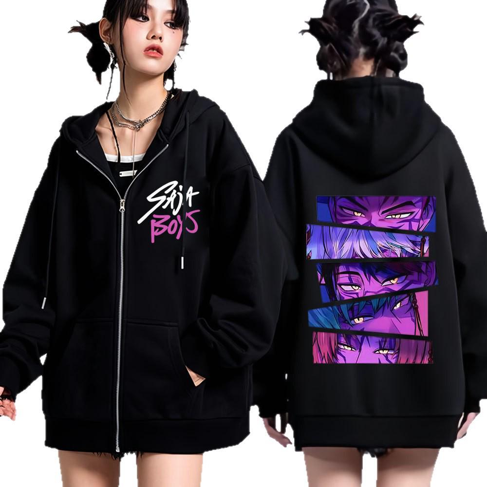 Kpop Demon Hunters Saja Boys Zip-Up Hoodie for Men and Women