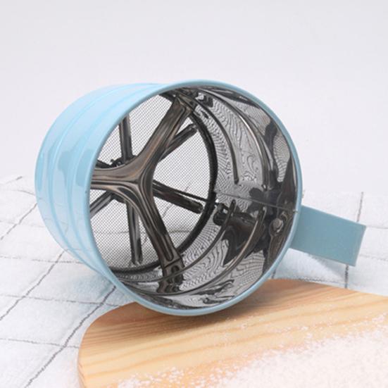 Semi Automatic Flour Sifter Handheld Push-Type Mesh Shaker for Baking Cakes Cookies Powdered Sugar Cocoa Powder Kitchen Tool