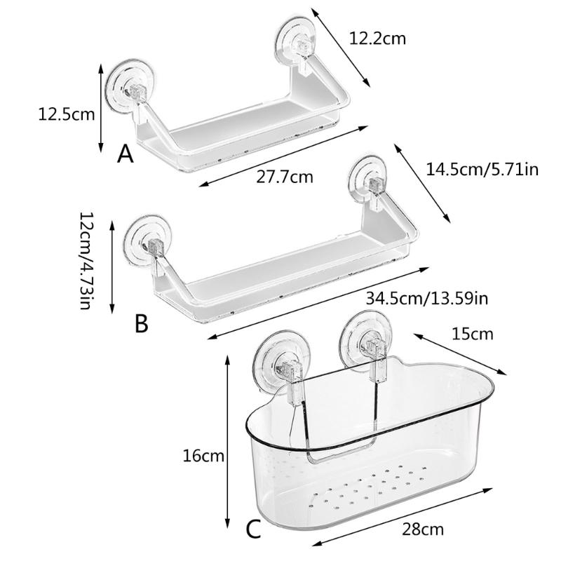 Suction Cup Shower Shelf Bathroom Storage Holder Wall Shelf Shower Basket for Shampoo Convenient Use Shower Basket