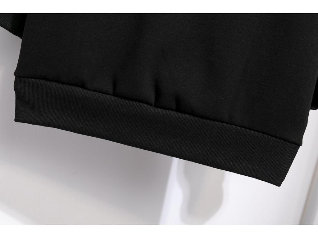 Plus Size Women's Hooded Sweatshirt - Autumn/Winter, Loose Fit, Long Sleeve, Trendy Letter Design, No-Pile American Style.