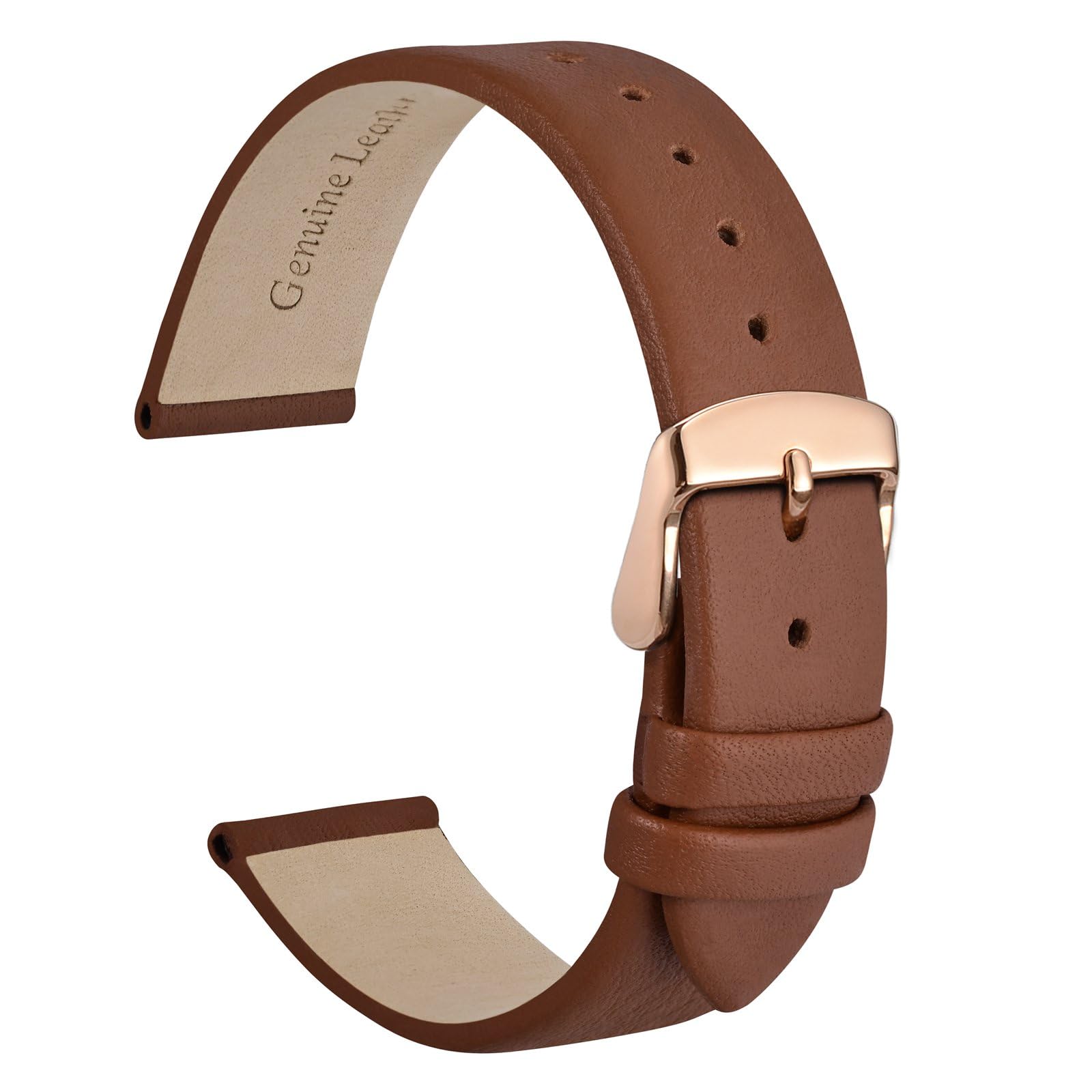 

WOCCI Genuine Calf Leather Watch Replacement Band, Available Lug Widths: 0.32, 0.39, 0.47, 0.51, 10mm