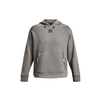 Under Armour Moletom com Capuz de Cor Sólida com Logo da Marca Estampado no Bolso Frontal Moletons Masculinos Cinza 1373797-294