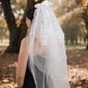 WTEMPO White Bridal Veil Registration Photo Props Wedding Bow Headwear Engagement Proposal Confession Fluffy Veil