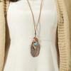 Elegant Turquoise Shell Pendant Women Fashion Brown Pendent Necklaces Boho Long Neckalce  Jewelry