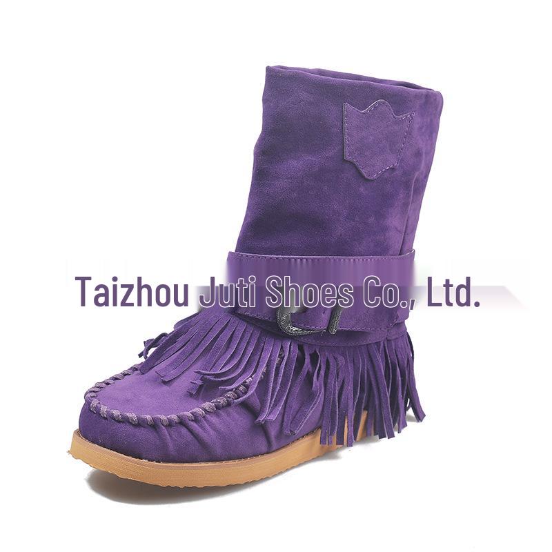 Autumn 2021 Women's Mid-Tube Flat Boots