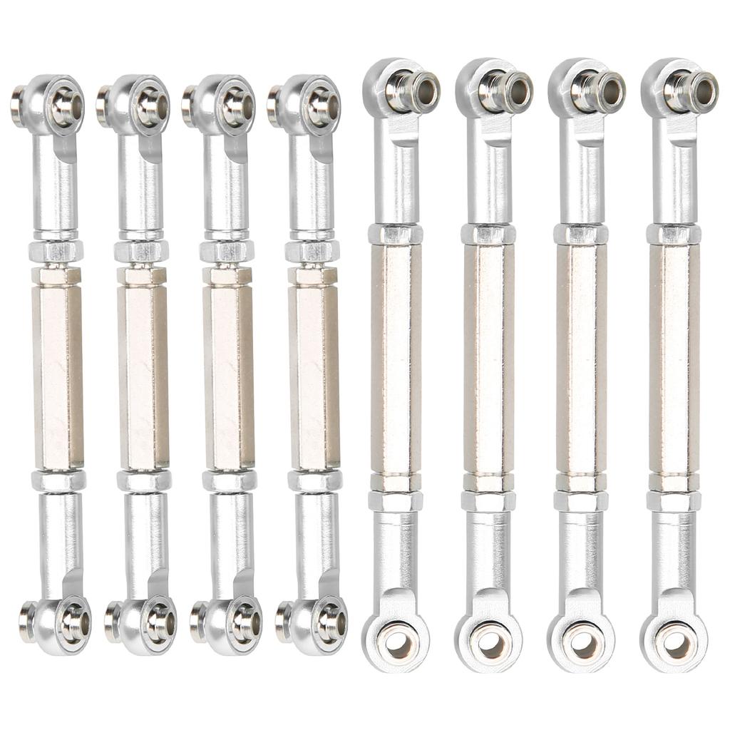 8Pcs Upgrade Metal Pull Rod Steering Pull Rod for WPL MN Feiyu 1 16 RC Car Spare PartsSilver