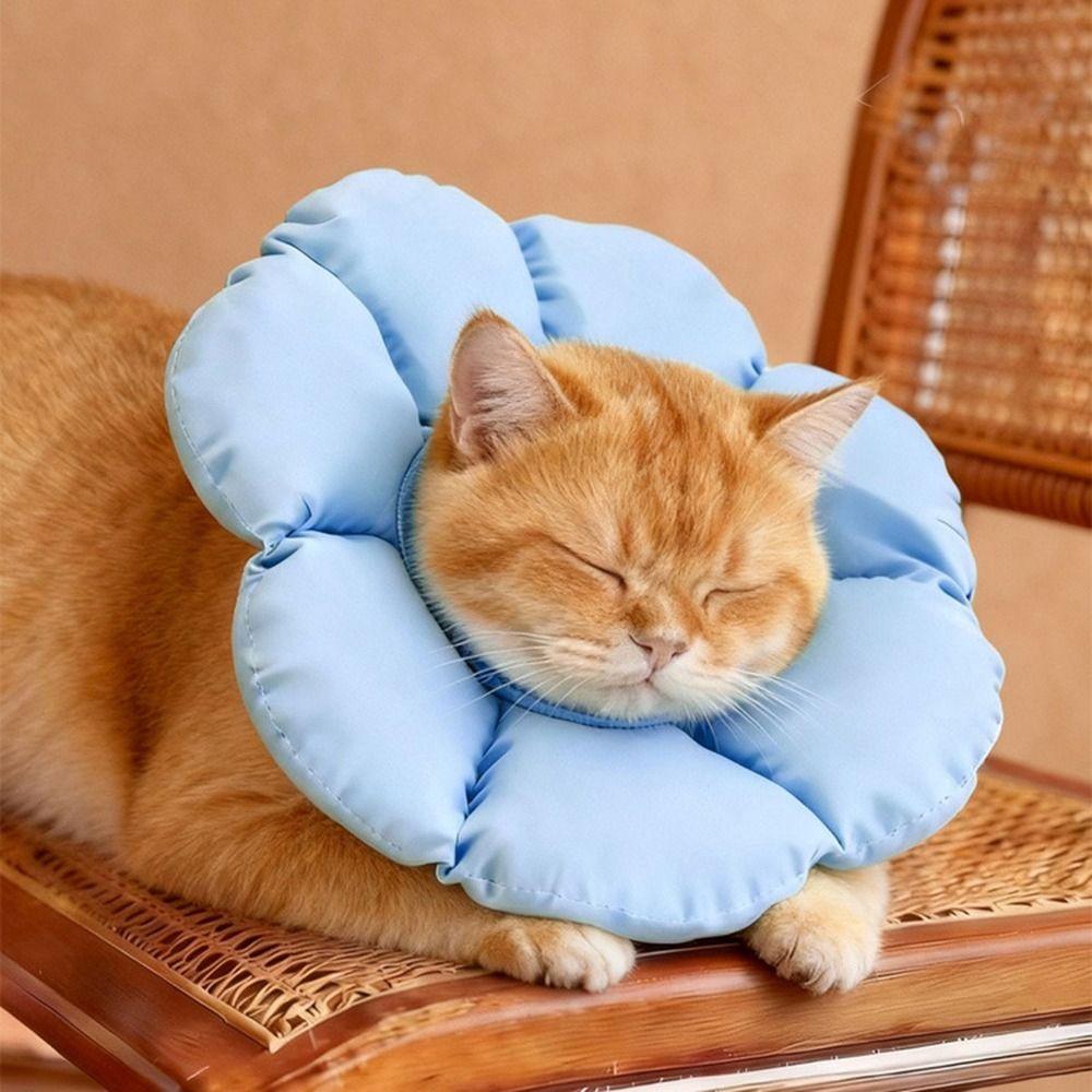 Waterproof Pet Neck Cone Adjustable Wound Recovery Sleeve Cat Neck Protective Circle Cat