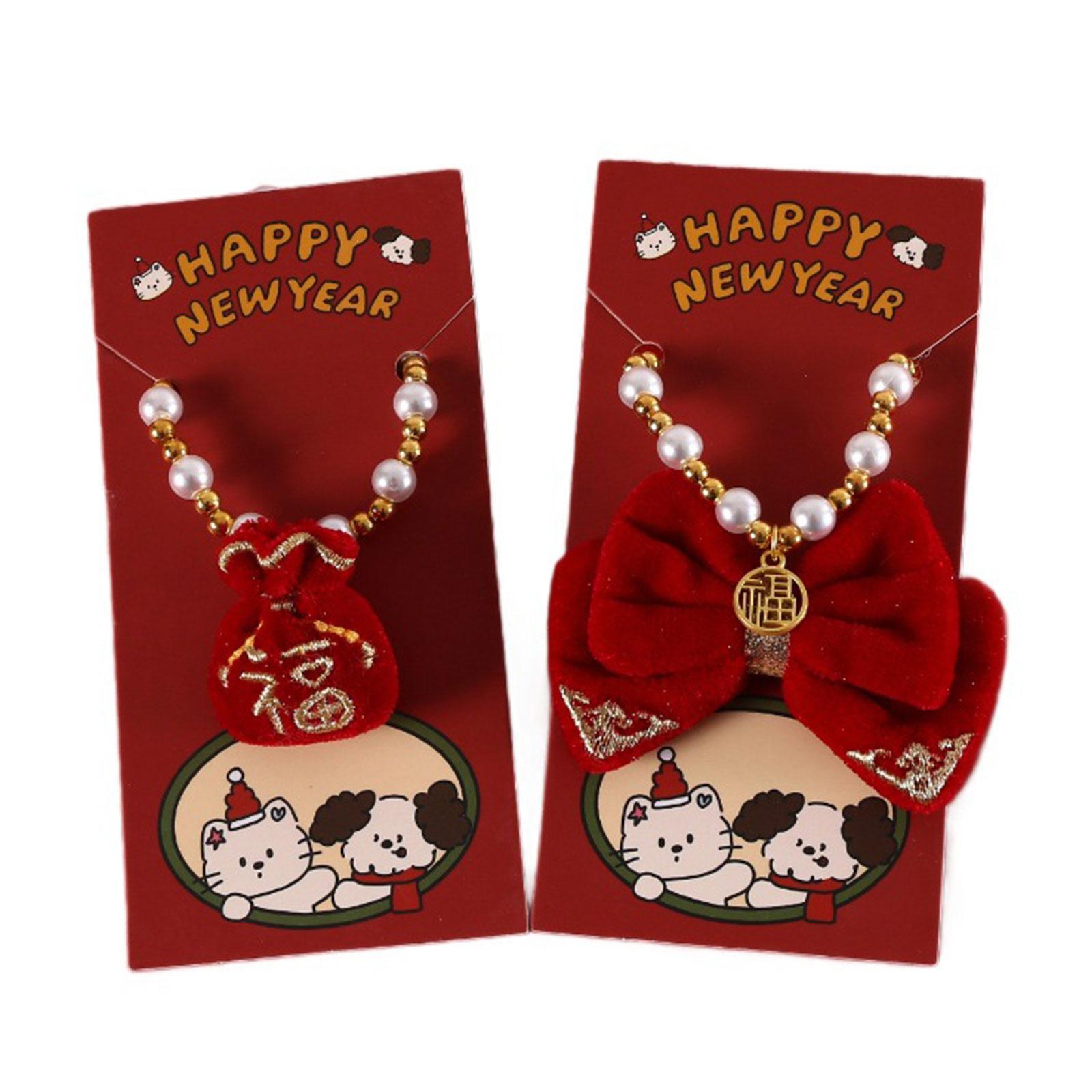 

Кошачьи ожерелья Костюм Воротник Бант Подвеска Воротник Принцессы Свадебное Фото Праздник Жемчужный Воротник на Китайский Новый год