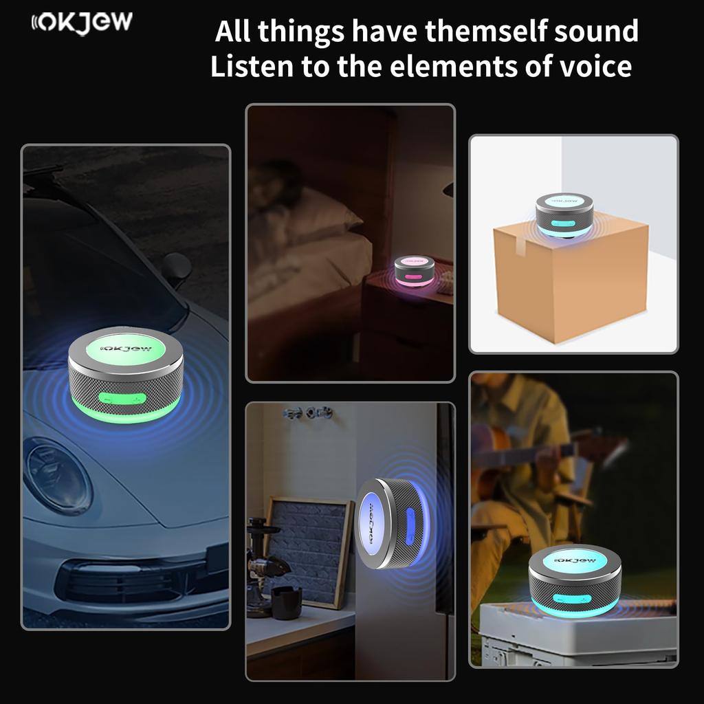 Okjew Bone Conduction Bluetooth Vibration Portable Wireless 3D Surround Dynamic LED for and Outdoor Use Speaker, Speaker, Speaker, Speaker, Sound,