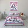 Dreamy Elephant On Crescent Moon Bedding Set For Kids Luxury Gift 3Pcs Digital Print Comforter Set Soft Comfortable Breathable