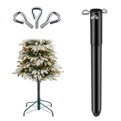 Artificial Christmas Tree Height Extender Metal Tree Base Extension Pole with 3 Fixing Screws Holiday Tree Riser Fits 0.5-1.25 Inch Poles