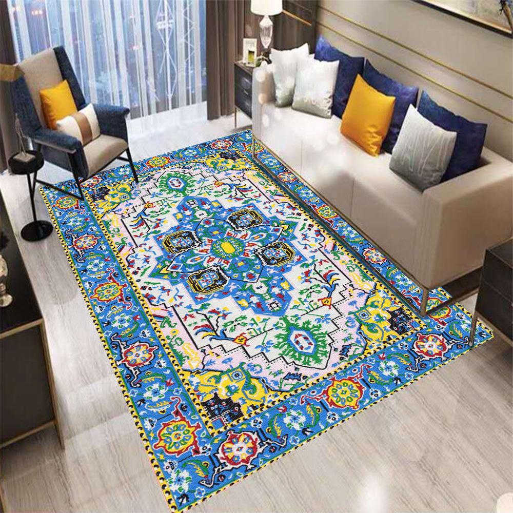 Retro Evropa Perský Styl Koberec Květiny Obývací Pokoj Pohovka Ložnice Noční Stolek Kuchyně Vstupní Dveře Rohožka Protiskluzová Domácí Dekorace Koberec