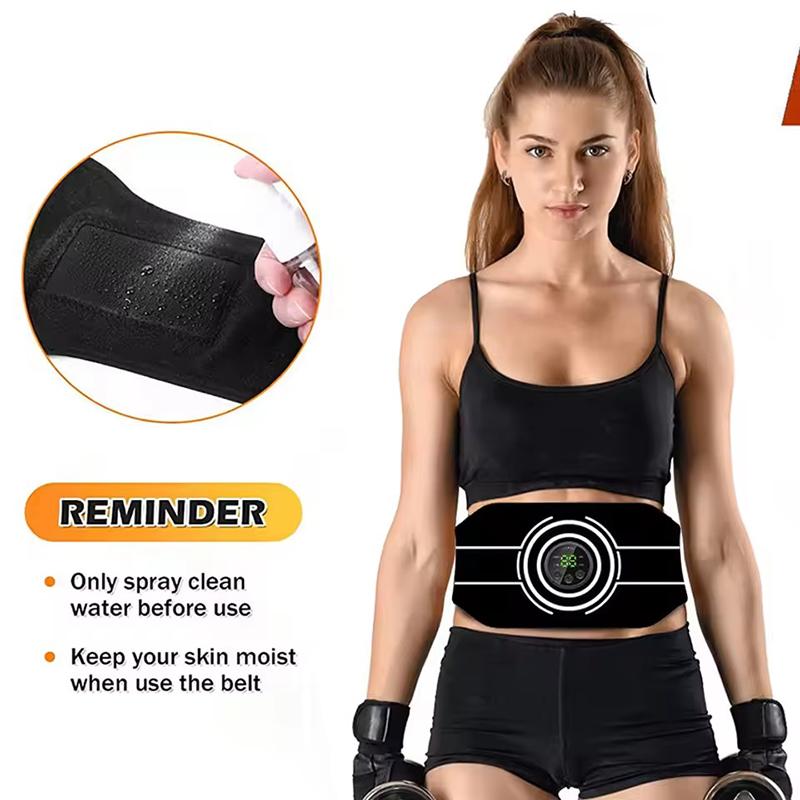 116Cm Ems Muscle Stimulation Toner Waist Abdominal Toning Belt Abs Trainer Massager Electric Usb Recharge Body Fitness Massage