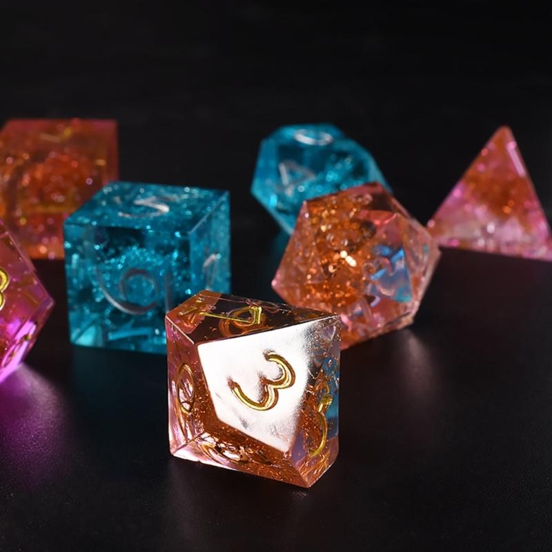 7 Shapes Dices Square Triangle Dices Mold Dices Digital Game Silicone Mould Crystal Epoxy Resin Mold with Storage Box