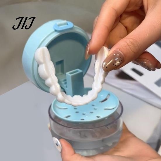 Braces Removal Tool Retainer Case with Mirror, Tool, Cleaning Brush, Leak-Proof Denture Storage Holder Bath Box Holder, Dental Aligner Container