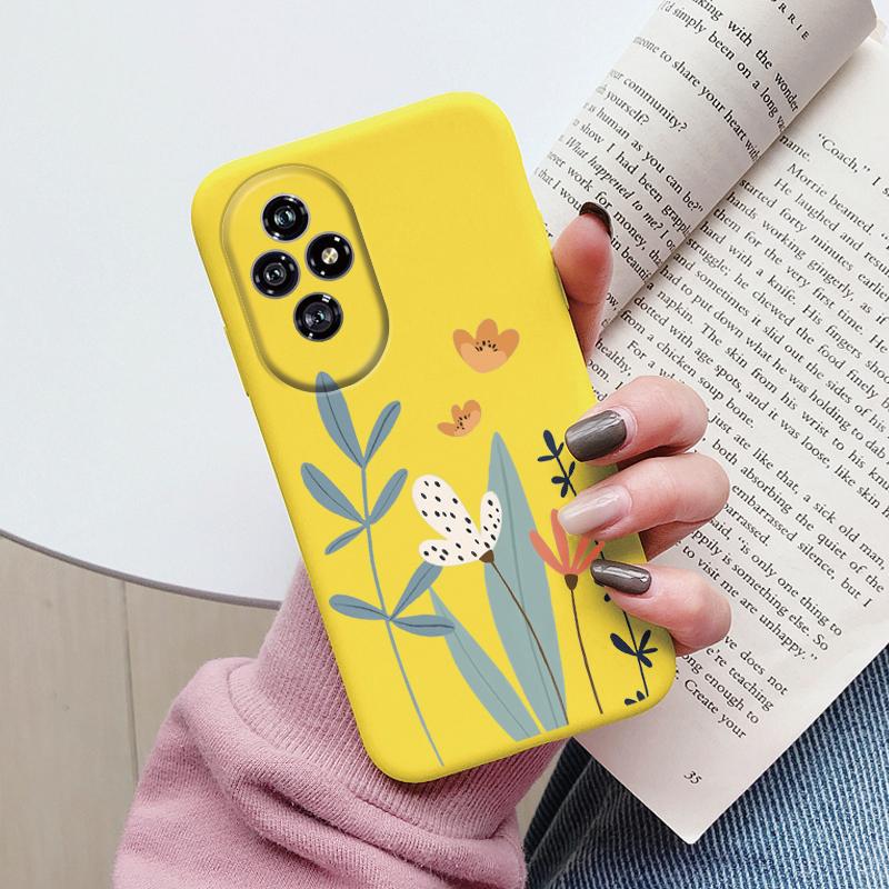 Beautiful Flowers For Honor 200 Case Cute Heart Leopard Print Cover Soft Silicone Matte Protective Funda For Honor 400 Lite Pro