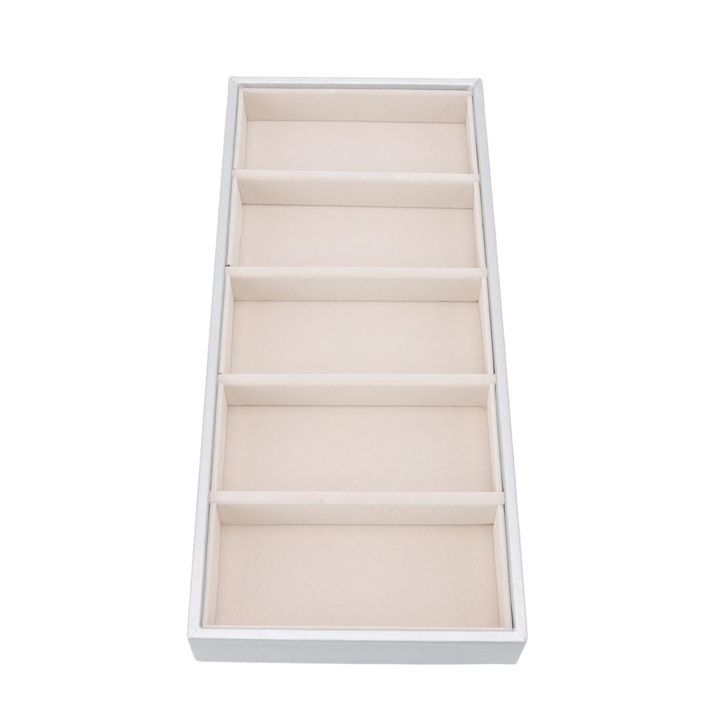 5 Grid Glasses Case Multifunction Space Saving 5 Slot Sunglasses Holder Storage Box Silver Gray