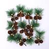 10 Pcs Artificial Pine Pick Mini Pine Needles Branches with Gold Berry Small Pinecones Stems for Holiday Crafts Christmas Tree DIY Garland Wreath
