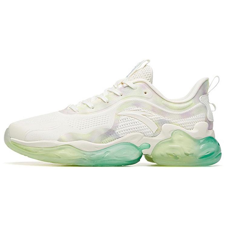 

Anta Cushioning Coverage Support Balance Low Top Running Shoes White Green 40