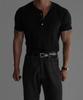 Baulopeulodeogteu Striped Muscle Henley Neck Knit [Black]