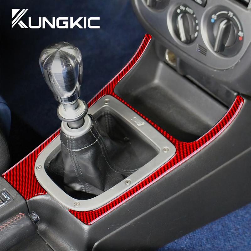For Subaru Impreza WRX STI 2002-2004 Manual Gear Shift Panel Cover Soft Carbon Fiber Sticker Car Interior Trim Accessories Kit.