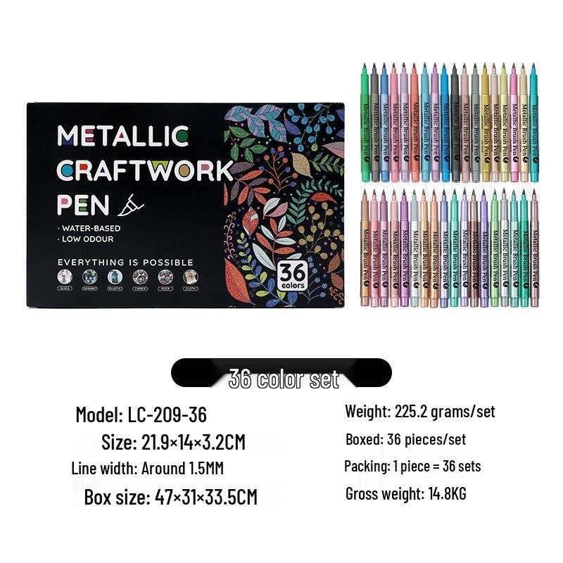 Single-Headed Metal Acrylic Marker Pen for Crafts, Greeting Cards, and Art In Metallic Colors
