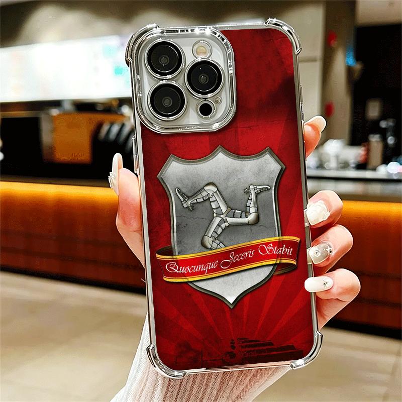 

Isle of Man Coat of Arms Soft Phone Case For iPhone 15 16 17 Air 14 Pro Max 16E Plus 13 12 Mini Plating Anti-Fall Fundas iPhone 15 Plus