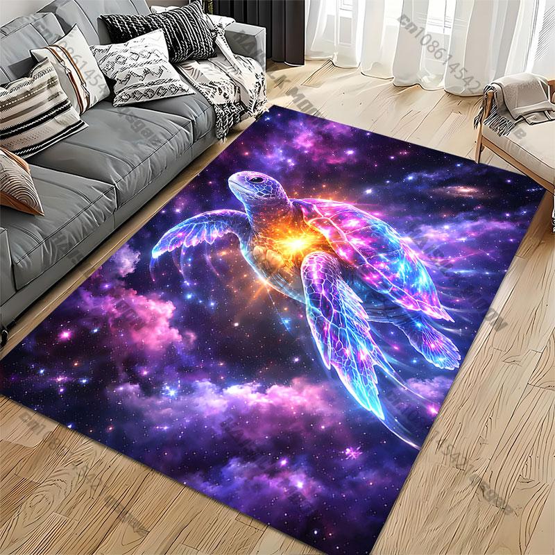 Cosmic Turtle Glowing Vibrant Energy Carpet Yoga Living Room Room Decor Children's Crawling Mat Doormat Area Rug Games Mat