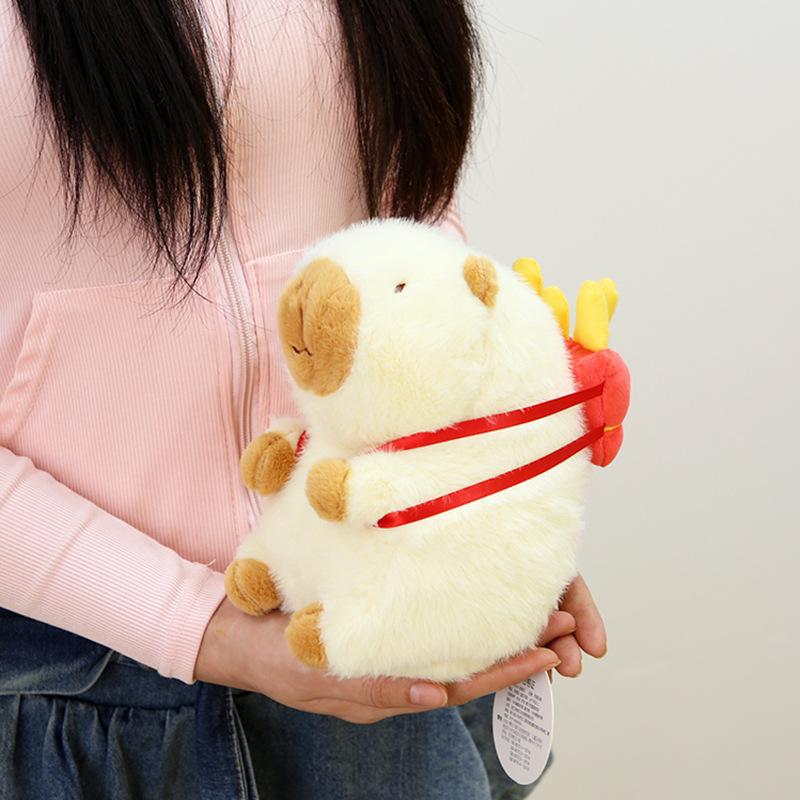 

Capybara Fries Burger Backpack Detachable Stuffed Toy Children Birthday Gift Fries,20cm/7.87in