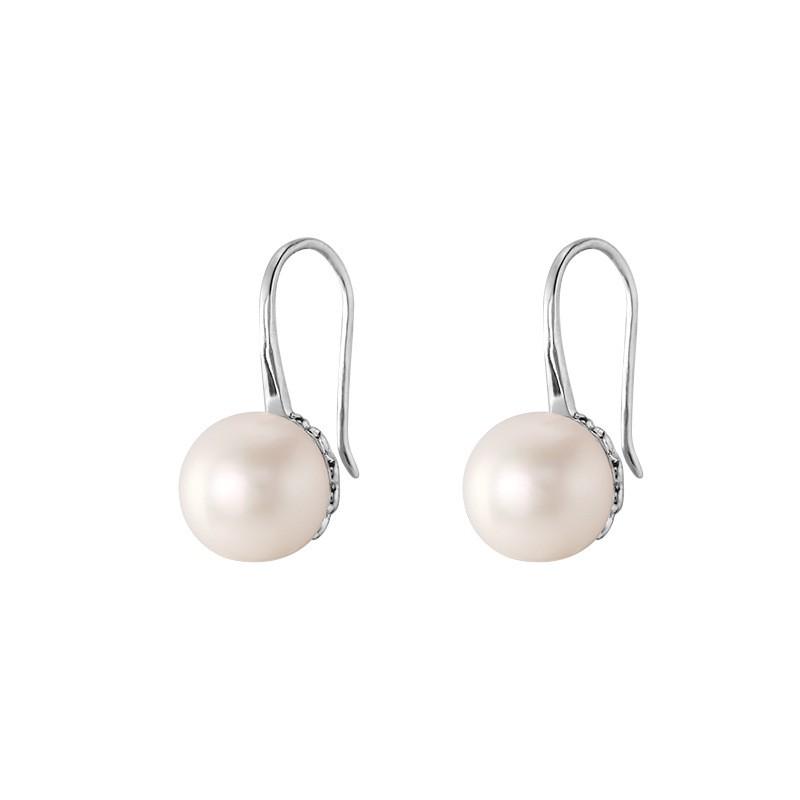 Sterling Pearl Earrings Women Minimalist Elegant Sweet Daily Wear Stud 925 Sterling Silver