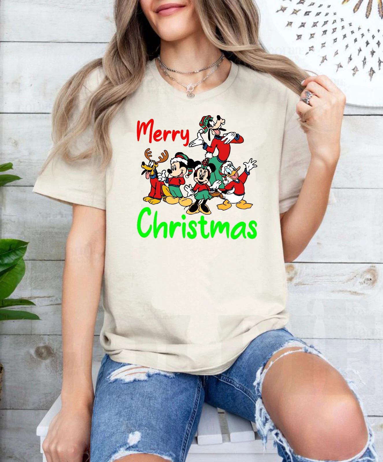 Merry Christmas T-Shirt, Mickey And Friends Shirt, Christmas Disney Cartoon Tee S