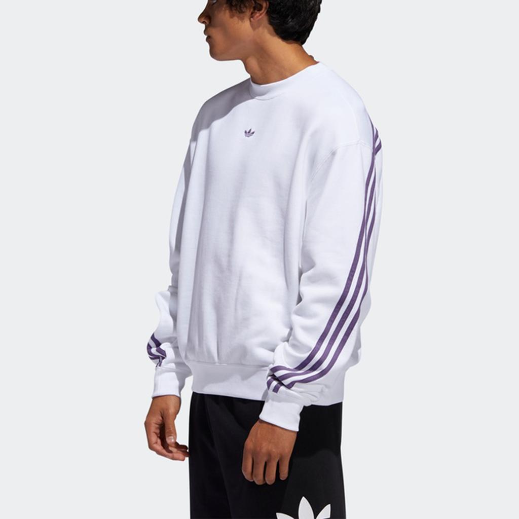 Adidas Originals Trefoil Stripe Loose Pullover Sweatshirt Men Tops White FM1519