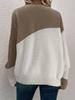 Women's Casual Color Block Long Sleeve Knit Sweater