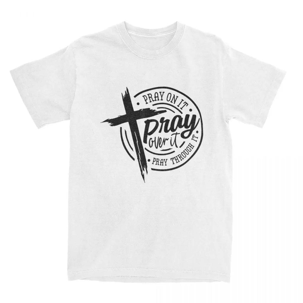 Novelty Jesus Christian Pray T Shirt for Men Women  Cotton Religion Christianity Tee Shirt Graphic Printed Clothes